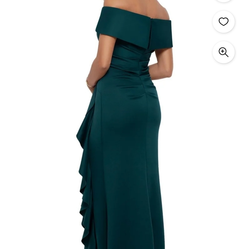 NWT Xscape Off-Shoulder Ruffled Dress - Picture 2 of 5